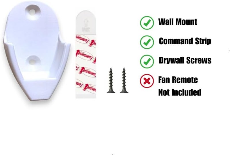 Makesus Ceiling Fan Remote Holder Wall Mount for Hunter K5324 99116 Ceiling Fan Remote Control - Remote Not Included (1 Pk White) - Image 1